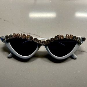 Bride to be white jeweled sunglasses